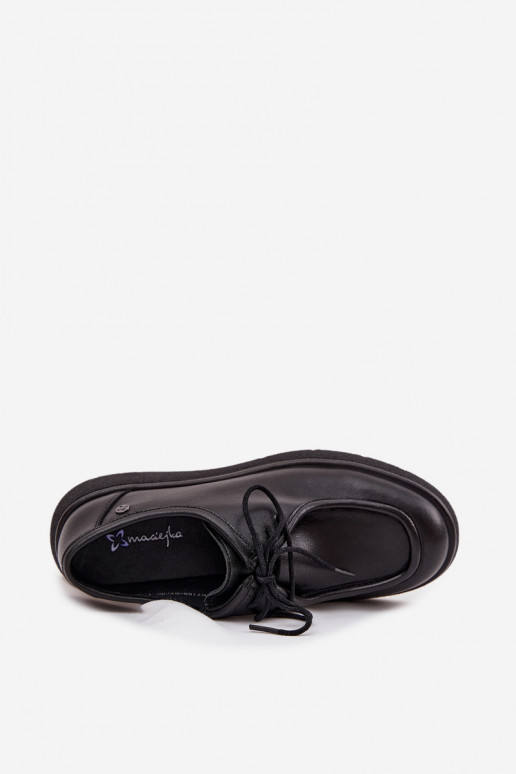 Piel zapatos Femenino Tiene queciejka K7189-01 de color negro