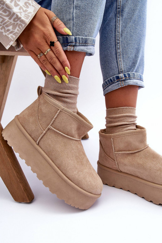de gamuza Botas de nieve con una plataforma beige Corcoran