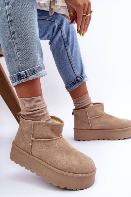 de gamuza Botas de nieve con una plataforma beige Corcoran