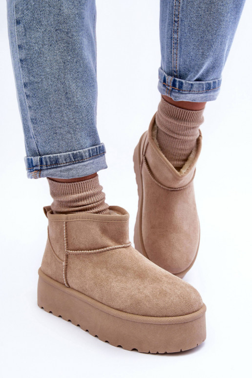 de gamuza Botas de nieve con una plataforma beige Corcoran