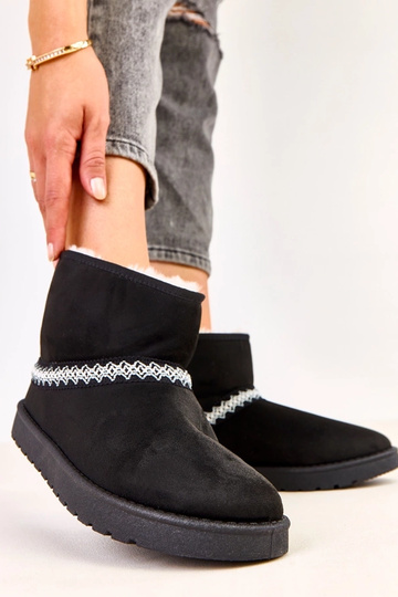 Botas bajas negras de nieve de ante sintético, Karolla