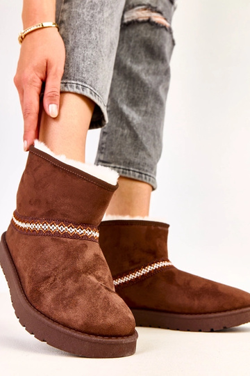 Botas bajas de nieve marrones de ante sintético, Karolla