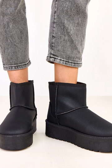 Botas bajas de nieve negras con plataforma de piel sintética, Reinol 2