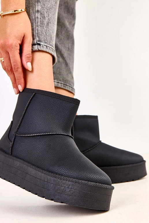 Botas bajas de nieve negras con... Botas bajas de nieve negras con...