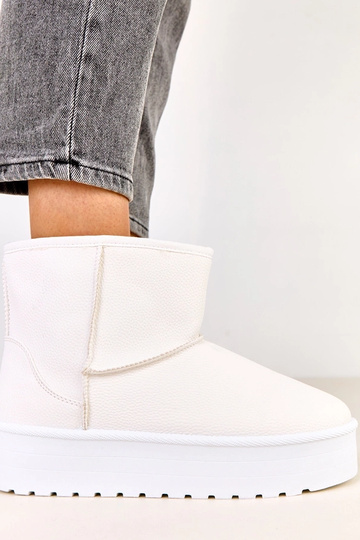 Botas bajas de nieve blancas con plataforma de piel sintética, Reinol
