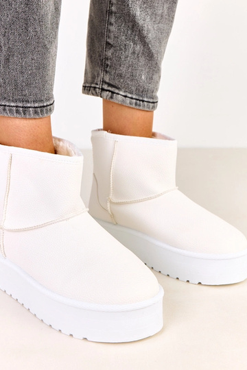 Botas bajas de nieve blancas con plataforma de piel sintética, Reinol 2