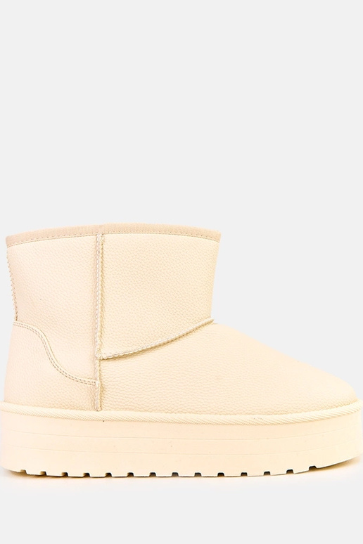 Botas bajas de nieve color arena con... Botas bajas de nieve color arena con...