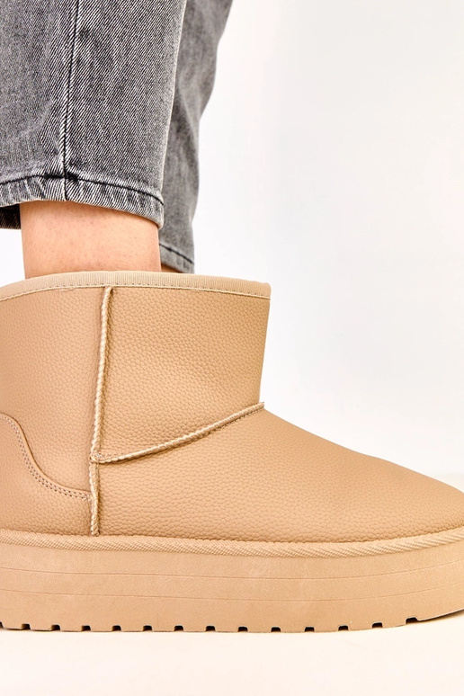 Botas bajas de nieve marrones con... Botas bajas de nieve marrones con...