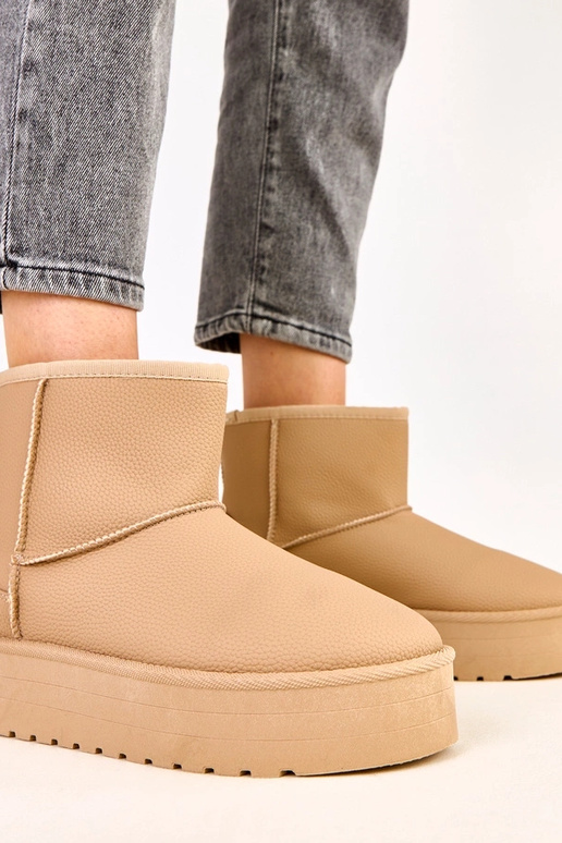 Botas bajas de nieve marrones con... Botas bajas de nieve marrones con...