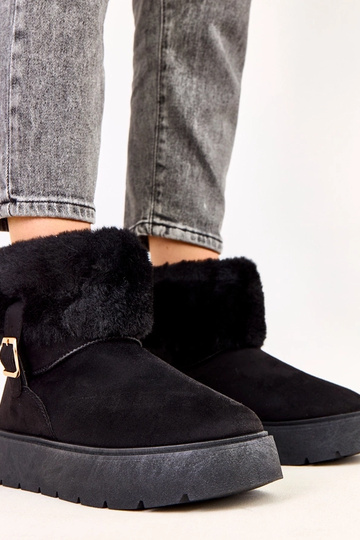 Botas de nieve negras con plataforma decoradas con hebilla, Salini 2