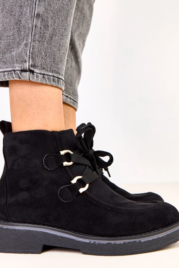 Botines cálidos negros con cordones decorativos, Katrins 2