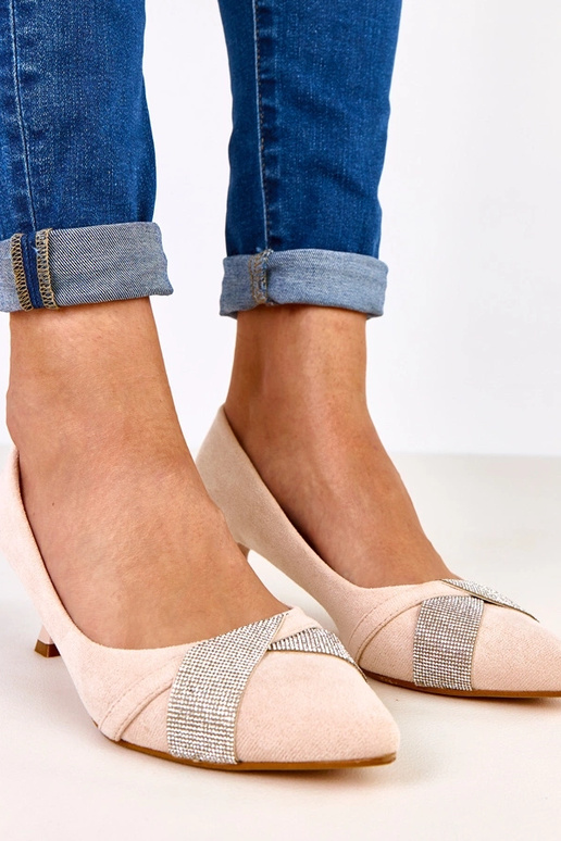 Zapatos de tacón color arena con...