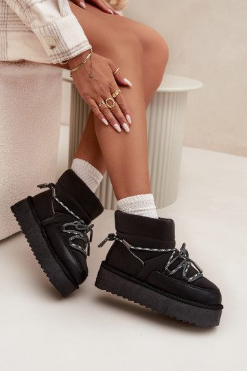 Botas de nieve con una plataforma D.Franklin DFSH371015 de color negro