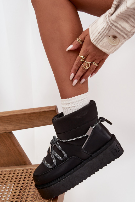 Botas de nieve con una plataforma D.Franklin DFSH371015 de color negro