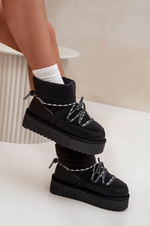 Botas de nieve con una plataforma D.Franklin DFSH371015 de color negro