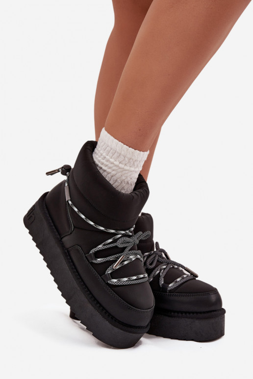 Botas de nieve con una plataforma D.Franklin DFSH371015 de color negro