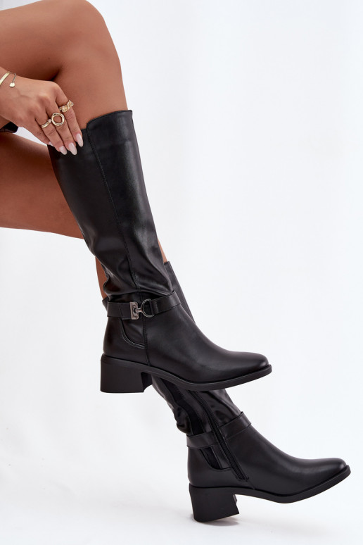 calentamiento botas de mujer reloj con correas Sergio Leone KZ25826 de color negro calentamiento botas de mujer reloj con correas Sergio Leone KZ25826 de color negro