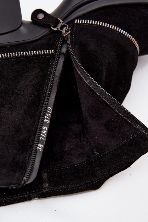 Piel Botas de mujerENyAiniętą CholeAką Tiene queciejka 07145-01 de color negro