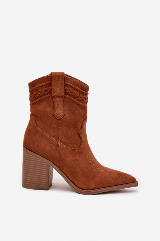 botas estilo vaquero Femenino con tacones color marrón Jessa