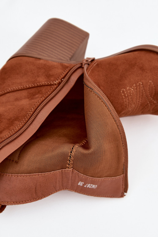 botas estilo vaquero Femenino con tacones color marrón Jessa