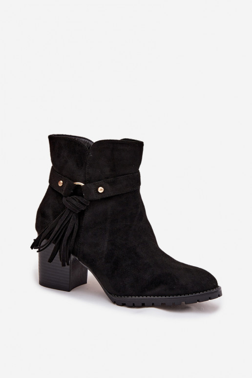 Botas de mujer con flecos de color negro Rosabella