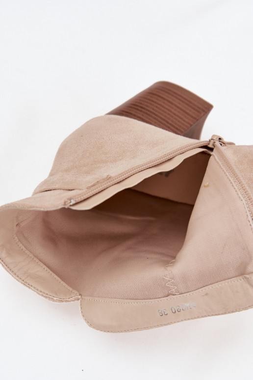 Botas de mujer con flecos color marfil Rosabella