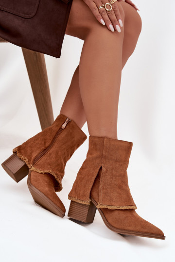 Botines para mujer con diseño bordado color marrón Idalia
