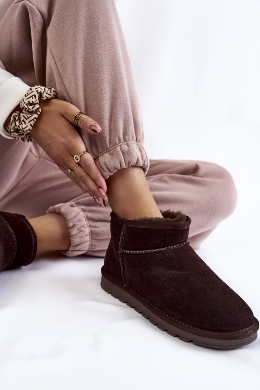 Femenino de gamuza Bajo Botas de nieve color marrón Shelie