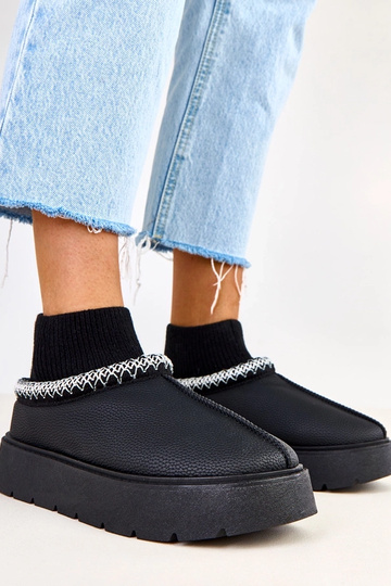 Botas de nieve negros con caña en forma de calcetín Melary 2