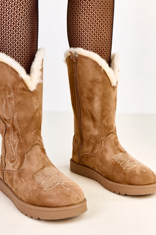 Botas de nieve gris oscuro con... Botas de nieve gris oscuro con...