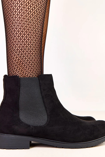 Botines planos negros con inserto elástico Salomi
