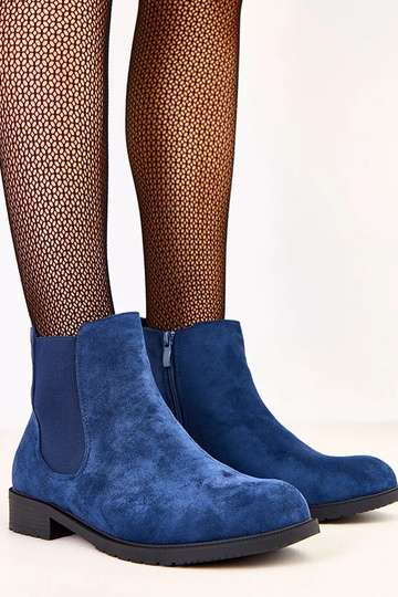 Botines planos azul oscuro...