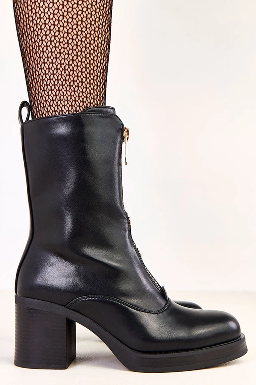 Botines de tacón negros con...