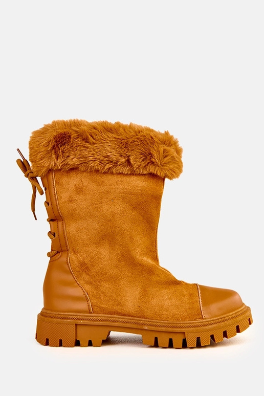 Botines de ante sintético color arena...