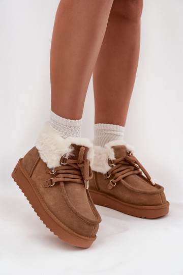 Botas de nieve para mujer de ante natural D.Franklin DFSH375006 en marrón 2