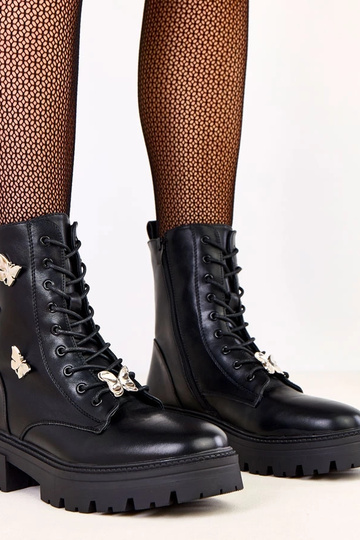 Zapatillas de trekking negras para mujer adornadas con mariposas Salvia