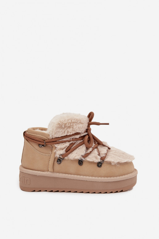 Botas de nieve Infantil Juventud con un abrigo de piel D.Franklin DFSH370011 beige Botas de nieve Infantil Juventud con un abrigo de piel D.Franklin DFSH370011 beige