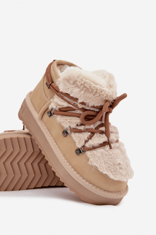 Botas de nieve Infantil Juventud con un abrigo de piel D.Franklin DFSH370011 beige Botas de nieve Infantil Juventud con un abrigo de piel D.Franklin DFSH370011 beige