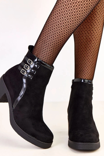 Botines negros de tacón con hebillas Karena 2