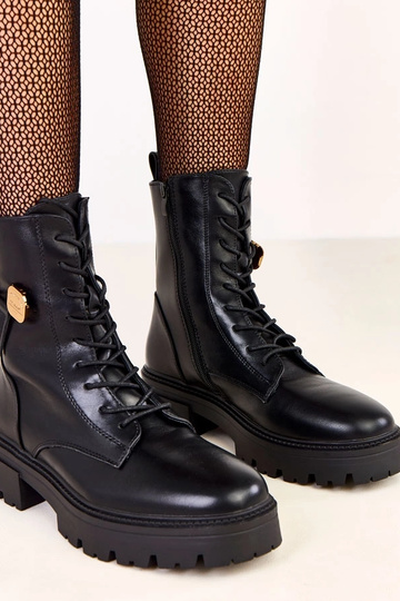 Botas de senderismo negras para mujer con un osito dorado Valery