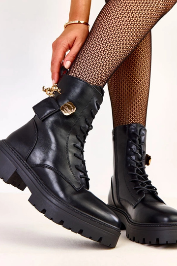 Botas de senderismo negras para mujer con un osito dorado Valery 2