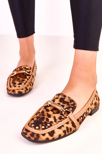 Bailarinas con estampado de leopardo de ante sintético con tachuelas Molia 2