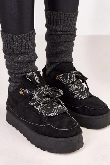 Zapatillas deportivas negras térmicas con cordones gruesos Landry 2