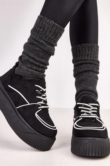 Zapatillas deportivas negras térmicas en plataforma Vargas 2