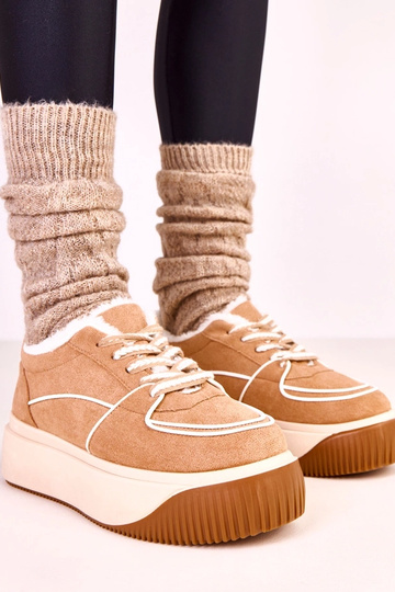 Zapatillas deportivas marrones térmicas en plataforma Vargas
