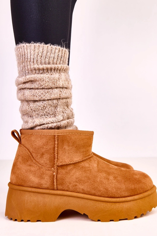 Botas de nieve bajas marrones de ante... Botas de nieve bajas marrones de ante...