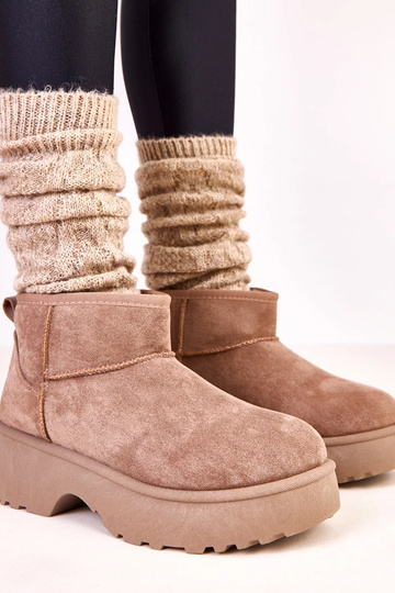 Botas de nieve de gamuza Joshua en color beige oscuro