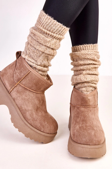 Botas de nieve de gamuza Joshua en color beige oscuro 2