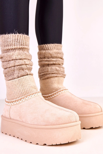 Botas de nieve bajas con caña tipo calcetín Bernica en color beige