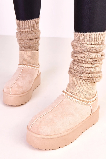 Botas de nieve bajas con caña tipo calcetín Bernica en color beige 2